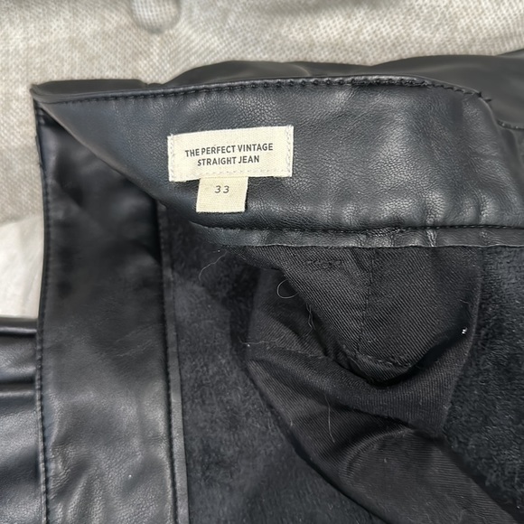 NWT Madewell perfect vintage straight jean: faux leather - Picture 4 of 5